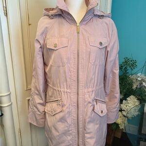 Women's Michael Kors Light Pink Hooded Rain Jacket Sz S